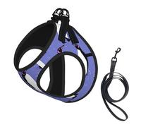 Pingouin Mignon Violet,Harnais pour Animaux de Compagnie, Harnais réfléchissant réglable pour Chien,S