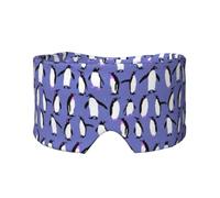 Pingouin mignon violet,Masque pour les yeux bloquant la lumière Cache-yeux et cache-oreilles pour le sommeil