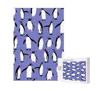 Pingouin Mignon Violet,Puzzle Familial en Bois de 300 pièces pour Adultes et Adolescents