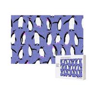 Pingouin Mignon Violet,Puzzle Familial en Bois de 300 pièces pour Adultes et Adolescents, décoration d'intérieur