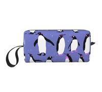 Pingouin Mignon Violet, Trousse de Maquillage Trousse à cosmétiques Trousse de Toilette de Voyage Portable Pochette de Maquillage