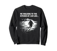 Pingouin nihiliste Marchant dans la Cuisine Meme Drôle Sweatshirt