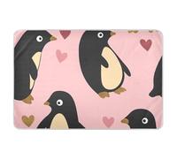 Pingouin Peach - Sous-matelas à langer réutilisable - Doux et absorbant - Pour la Saint-Valentin - Doré - Extra large - 132,1 x 86,4 cm (L x l)