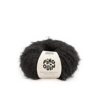 Pingouin - Pelote de Laine Pingo Brush Mohair - Laine à Crocheter et à Tricoter - 17% LAINE,17% MOHAIR,55% ACRYLIQUE,11% POLYESTER - Aiguille n°6 - Couleur NOIR