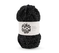 Pingouin - Pelote de Laine Pingo Chenille Glitter - Laine à Crocheter et à Tricoter - 100% POLYESTER - Aiguille n°7 - Couleur NOIR