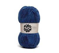 Pingouin - Pelote de Laine Pingo Chenille - Laine à Crocheter et à Tricoter - 100% POLYESTER - Aiguille n°6 - Couleur BLEU