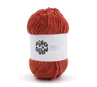 Pingouin - Pelote de Laine Pingo Chenille - Laine à Crocheter et à Tricoter - 100% POLYESTER - Aiguille n°6 - Couleur MARRON
