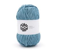 Pingouin - Pelote de Laine Pingo Chenille - Laine à Crocheter et à Tricoter - 100% POLYESTER - Aiguille n°6 - Couleur BLEU