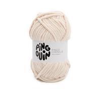 Pingouin - Pelote de Laine Pingo Chenille - Laine à Crocheter et à Tricoter - 100% POLYESTER - Aiguille n°6 - Couleur BLANC