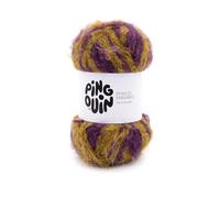 Pingouin - Pelote de Laine PINGO Mambo - Laine à Tricoter - 16% alpaga,8% Laine,52% Acrylique,24% Polyester - Aiguille n°6 - Couleur Violet/Absinthe