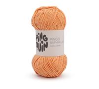 Pingouin - Pelote de Laine Pingo Raphia Like - Laine à Crocheter et à Tricoter - 100% POLYESTER - Aiguille n°6 - Couleur ORANGE