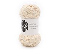 Pingouin - Pelote de Laine Pingo Raphia Like - Laine à Crocheter et à Tricoter - 100% POLYESTER - Aiguille n°6 - Couleur BLANC