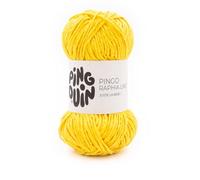 Pingouin - Pelote de Laine Pingo Raphia Like - Laine à Crocheter et à Tricoter - 100% POLYESTER - Aiguille n°6 - Couleur JAUNE