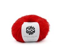 Pingouin - Pelote de Laine PINGO Salsa - Laine à Tricoter - 5% Laine,5% Viscose,38% Acrylique,52% Polyester Metallise - Aiguille n°6 - Couleur Rouge