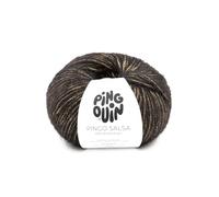 Pingouin - Pelote de Laine PINGO Salsa - Laine à Tricoter - 5% Laine,5% Viscose,38% Acrylique,52% Polyester Metallise - Aiguille n°6 - Couleur Noir Or