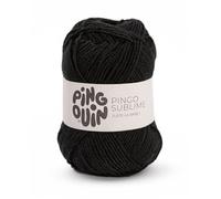 Pingouin - Pelote de Laine Pingo Sublime - Laine à Crocheter et à Tricoter - 100% POLYESTER - Aiguille n°3.5 - Couleur NOIR