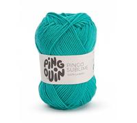 Pingouin - Pelote de Laine PINGO Sublime - Laine à Tricoter - 100% Polyester - Aiguille n°3.5 - Couleur Vert Menthe
