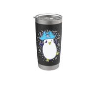 Pingouin pirate avec cache-œil Gobelet isotherme en acier inoxydable double paroi