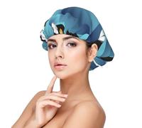 Pingouin polygone abstrait,Bonnet de nuit en satin pour adulte - Bonnet de nuit élastique pour femme, couvre-cheveux de nuit