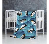 Pingouin polygone Abstrait,Couverture Douce et Chaude en Flanelle Anti-Boulochage 76 x 127 cm