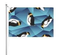 Pingouin polygone abstrait,Drapeau de jardin, bannière décorative, drapeau double face, 2 x 3 pieds, pour extérieur et intérieur