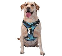 Pingouin polygone Abstrait,Harnais pour Animaux de Compagnie, Harnais réfléchissant réglable pour Chien,M