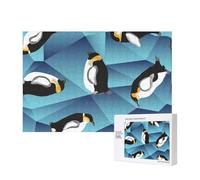 Pingouin polygone Abstrait,Puzzle Familial en Bois de 300 pièces pour Adultes et Adolescents, décoration d'intérieur