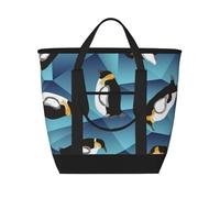Pingouin polygone abstrait,Sacs à lunch isothermes de grande capacité pour femmes et hommes