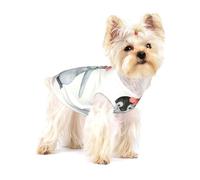 Pingouin portant des fleurs en coton sans manches pour chien T-shirt pour animal domestique T-shirt léger imprimé pour petit