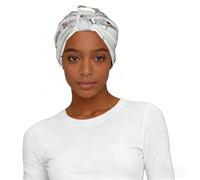 Pingouin portant des fleurs imprimé foulard pour femme, turban doux, extensible, léger, facile à installer, cadeau durable
