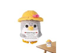 Pingouin positif amusant, pingouin de soutien émotionnel | Jouet créatif d'énergie positive qui anime avec carte d'encouragement | avec chapeau, jouet mignon pour encourager les amis