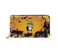 Pingouin Potiron Portefeuille Zipper Long Bourse en Cuir Véritable avec Titulaire de la Carte de Crédit pour Téléphone Femmes Fille Hommes
