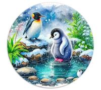 Pingouin Puzzle 1000 Pièces Adultes Et Enfants Dès 14 Ans Scène hivernale Pièces Parfaitement Assorties Jeu Éducatif Challenge Toy Détente & Relaxation 1000pcs (67.5x67.5cm)