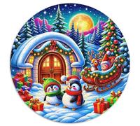 Pingouin Puzzle 1000 Pièces Adultes Et Enfants Dès 14 Ans Scène hivernale Puzzle Classique Jeu Éducatif Challenge Toy Jeu Relaxant 1000pcs (67.5x67.5cm)
