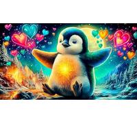 Pingouin Puzzle 1000 Pieces Cadeau Unique Jeu éducatif Challenge Toy de qualité supérieure Peinture Art pour Adultes et Enfants à partir de 14 Ans 75x50cm/1000pcs