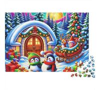 Pingouin Puzzle 1000 Pièces - Challenge Zen, Carte Géographique À Assembler, Poster Inclus, Cadeau Éducatif, 70x50cm/1000pcs