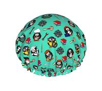 Pingouin Sailor ScholarPainter Worker Bonnets de douche pour femmes, imperméables et réutilisables Bonnets de cheveux de douche Bonnets de bain Turban Bonnet de douche pour filles