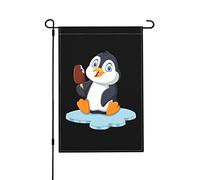 Pingouin Tenant Une Glace Au Chocolat Bannière Décoratif Drapeau De Jardin Suspendre Drapeau De Cour Pour Toutes Les Saisons Intérieure Fêtes 30X45cm