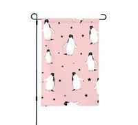 Pingouins Étoiles Oiseau de mer, 12 x 18 pouces Double face Jardin d'été Drapeau extérieur