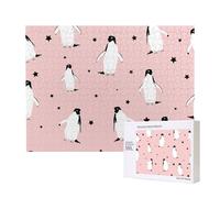 Pingouins Étoiles Oiseau de mer,Puzzle Familial en Bois de 500 pièces pour Adultes et Adolescents, décoration d'intérieur