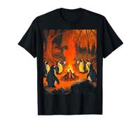 Pingouins Grillant Chamallows Camping T-Shirt