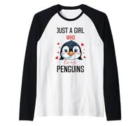 Pingouins pour Filles Just A Girl Who Loves Penguins Manche Raglan