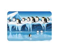 (Pingouins sur l'iceberg1) - Tapis de porte imprimé pour salle de bain, chambre à coucher et bureau - Tapis de bain de sol doux antidérapant moderne pour intérieur 40,6 x 61 cm