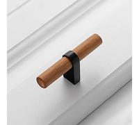 pingping1991 Poignée De Meubles En Bois, Poignées de Tiroir Bouton de Porte de Placard Poignées en Barres en T Boutons de portes pour Placards Tiroir Armoire,1 Pièce(Color:B,Size:Single Hole)