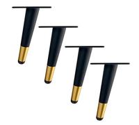 pingping1991 Set de 4 Pieds de Meubles,Pied de Table Obliques,Pieds D'armoire en Métal,Pieds de Meubles de Cône,Pattes de Cabinet Chevet,pour Tables Basses,Pied de Canapé,avec Vis,Or Noir