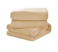 PINGSANL Couverture Canape 120 x 150 cm Douce et Épaisse Plaid Couverture Polaire Flanelle en Microfibre Respirante pour Lits, Canapés, Chaises et Divans, Chameau