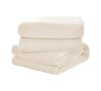 PINGSANL Couverture Canape 120 x 150 cm Douce et Épaisse Plaid Couverture Polaire Flanelle en Microfibre Respirante pour Lits, Canapés, Chaises et Divans, Blanc cassé