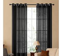 PINGSANL Rideaux Voilage 240 x 240 cm Plusieurs Tailles Salon Fenetre Élégants pour Chambre Salon, Noir