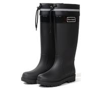 PINGSHI Boutique UK Bottes de Pluie imperméables à Revers Extra-Hauts, Surchaussures de randonnée Rehaussantes avec Semelle antidérapante(Svart,39 EU)
