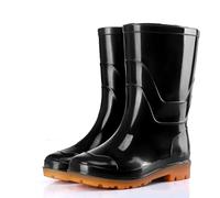PINGSHI Boutique UK High and Mid Top Waterproof Rain Boots, Non-Slip Fleece Lined Work Boots with Cowhide Sole for Construction and Car Wash(25CM Type 1,40 EU)